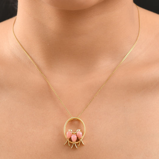 AA Vinicunca-Peruanischer-Opal,, Weißer Zirkon Anhänger 925 Silber 750 Gelb Vergoldet ca. 2,13 ct.