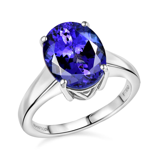 Rhapsody AAAA Tansanit Ring 950 Platin (Größe 20.00) ca. 6,24 ct