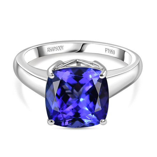 Rhapsody AAAA Tansanit Ring 950 Platin (Größe 18.00) ca. 6,22 ct