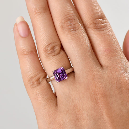 AAA Lab Grown Farbwechsel-Saphir AGI zertifiziert Ring 417 Gold (Größe 19.00) ca. 2.50 ct