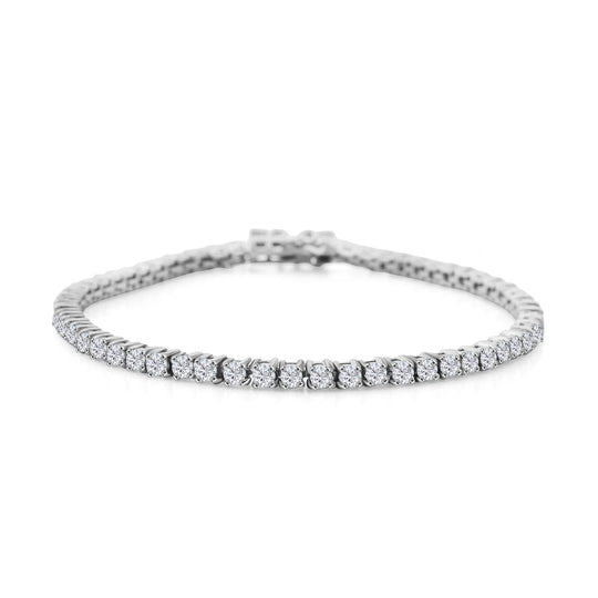 LUXURIANT SI-GH Labor Diamant 19cm Armband, 925 Silber rhodiniert - 4 ct.