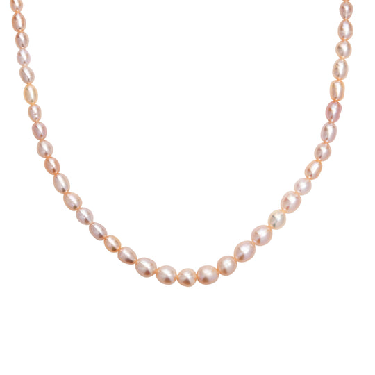 AA mehrfarbige Süßwasser Perle Halskette, 45+5cm, 925 Silber Gelbgold Vermeil