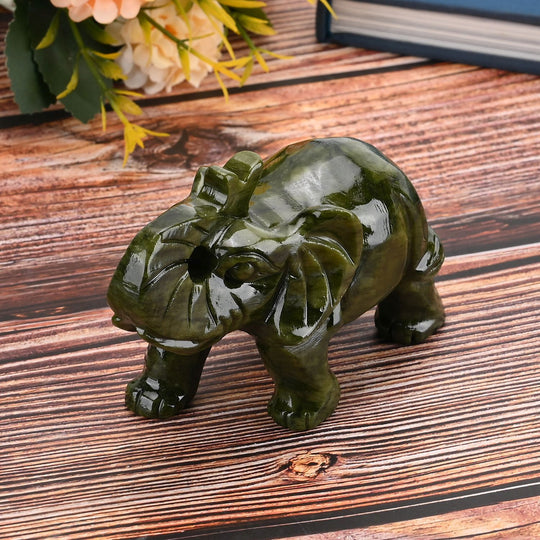 Handgefertigte Drachenfigur aus Serpentin, ca. 12 x 5 x 8 cm