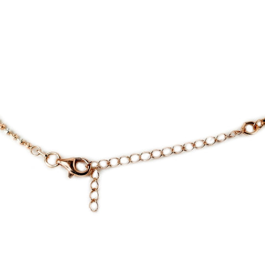 Italienische Mond Kette ca. 45 cm+ 5 cm Extender, 925 Silber, Rosévergoldet und Platiniert ca. 5,62g
