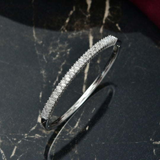 D'Joy Moissanit Armreif ca. 18.5 cm 925 Silber rhodiniert ca. 3.37 ct