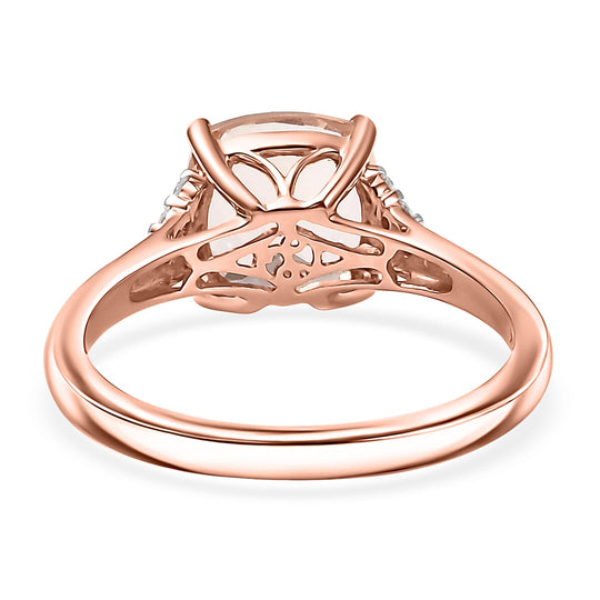LUXORO AAA Morganit, Weißer Diamant AGI zertifiziert Ring 417 Gold (Größe 19.00) ca. 3.03 ct