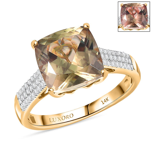LUXORO AAA Turkizit, Weißer Diamant AGI zertifiziert Ring 585 Gold (Größe 20.00) ca. 5.22 ct
