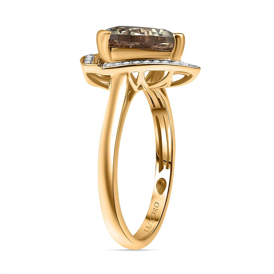 LUXORO AAA Turkizit, Weißer Diamant AGI zertifiziert Ring 585 Gold (Größe 19.00) ca. 4.55 ct