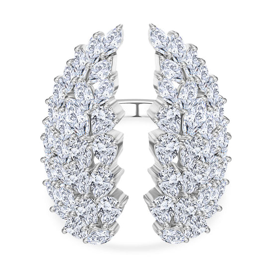 GP Herz Kollektion - Weißer Zirkon Ring 925 Silber rhodiniert (Größe 19.00) ca. 7.44 ct