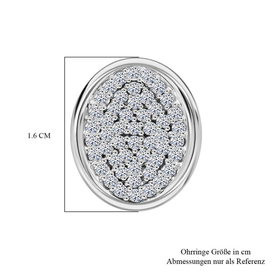 LUXURIANT DIAMOND - Lab Grown Diamant SI-GH SGL zertifiziert Ohrringe 925 Silber rhodiniert ca. 1,00 ct.