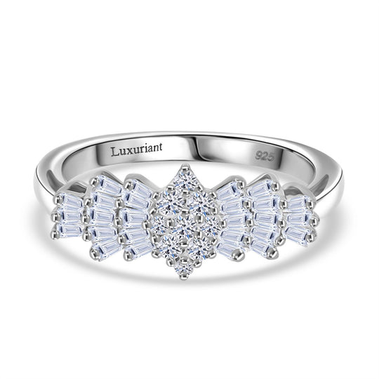 LUXURIANT DIAMOND - Lab Grown Diamant SI-GH Ring 925 Silber 750 Gelbgold Vermeil (Größe 16.00) ca. 0.50 ct