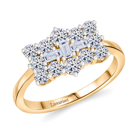 LUXURIANT DIAMOND - Lab Grown Diamant VS-EF SGL zertifiziert Ring 375 Gold (Größe 19.00) ca. 1.00 ct