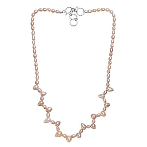 Premium Mehrfarbige Süßwasser Perle Halskette ca. 45 cm 925 Silber Rhodiniert 100.00 ct