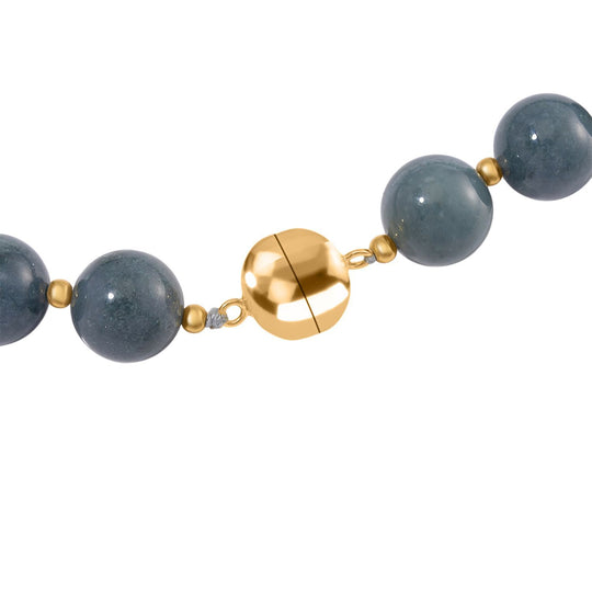 Natürlicher Olmek Jadeit Halskette ca. 50 cm 925 Silber vergoldet ca. 500,00 ct.