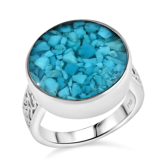Sleeping Beauty Matrix Türkis Ring Messing (Größe 17.00) ca. 8,15 ct