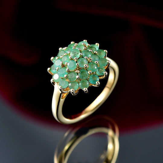 Socoto Smaragd Ring 925 Silber 750 Gelbgold Vermeil (Größe 21.00) ca. 1,98 ct