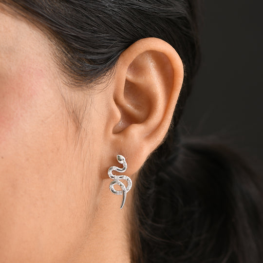 LUXURIANT DIAMOND - Lab Grown Diamant SI-GH Schlangen Ohrringe 925 Silber rhodiniert ca. 0.33 ct