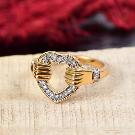 LUXURIANT DIAMOND - Lab Grown Diamant SI-GH Ring 925 Silber 750 Gelbgold Vermeil (Größe 16.00) ca. 0.25 ct
