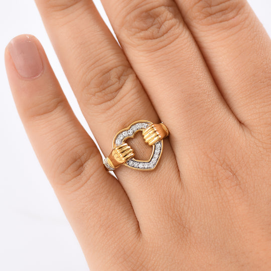 LUXURIANT DIAMOND - Lab Grown Diamant SI-GH Ring 925 Silber 750 Gelbgold Vermeil (Größe 16.00) ca. 0.25 ct