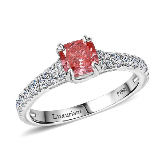 LUXURIANT DIAMOND - Lab Grown Rosa Diamant VS, Lab Grown Diamant VS-EF IGI zertifiziert Ring 950 Platin (Größe 18.00) ca. 1.50 ct