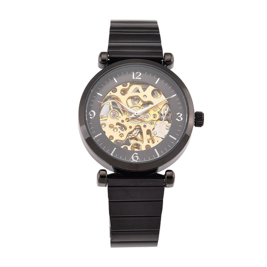 GENOA TIME V2 Automatik-Mechanische Uhr, Edelstahlarmband, Weißes Zifferblatt mit Sonnenschein-Design, 3ATM Wasserdicht, 8.5 cm, Silber