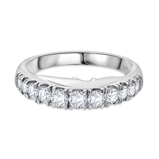 Moissanit Ring 925 Silber vergoldet (Größe 19.00) ca. 0,76 ct