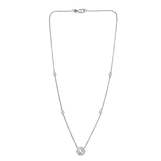 Moissanit Halskette ca. 45 cm 925 Silber rhodiniert ca. 2.03 ct