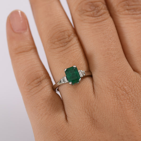 Rhapsody AAAA Gemfields Kagem Sambischer Smaragd, Diamant VS-EF Ring 950 Platin (Größe 18.00) ca. 1.81 ct