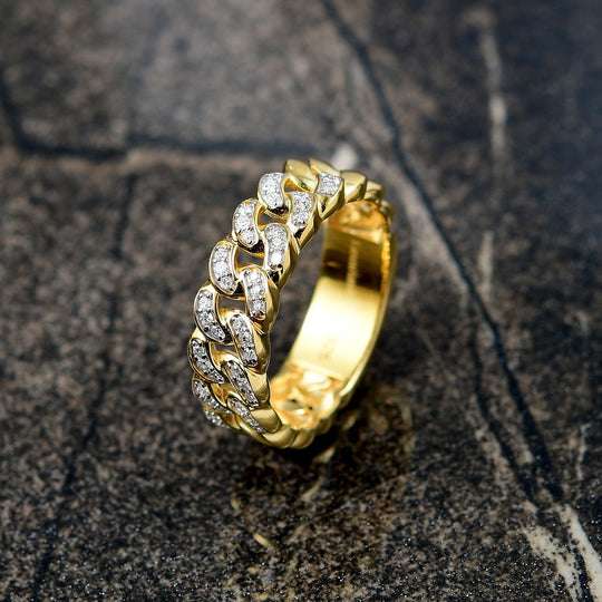 LUXURIANT DIAMOND - Lab Grown Diamant SI-GH Ring, 925 Silber 750 Gelbgold Vermeil (Größe 20.00) ca. 0.25 ct