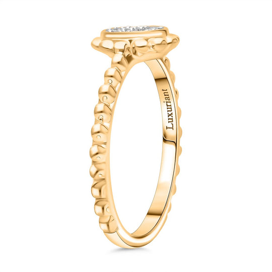 LUXURIANT DIAMOND - Lab Grown Diamant SI-GH Ring, 925 Silber 750 Roségold Vermeil (Größe 19.00) ca. 0.15 ct