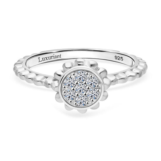LUXURIANT DIAMOND - Lab Grown Diamant SI-GH Ring, 925 Silber 750 Roségold Vermeil (Größe 19.00) ca. 0.15 ct