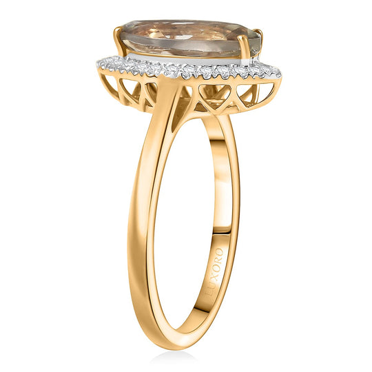 LUXORO AAA Turkizit, Weißer Diamant AGI zertifiziert Ring 585 Gold (Größe 17.00) ca. 2.25 ct