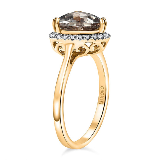 LUXORO AAA Turkizit, Weißer Diamant AGI zertifiziert Ring 585 Gold (Größe 17.00) ca. 2.79 ct
