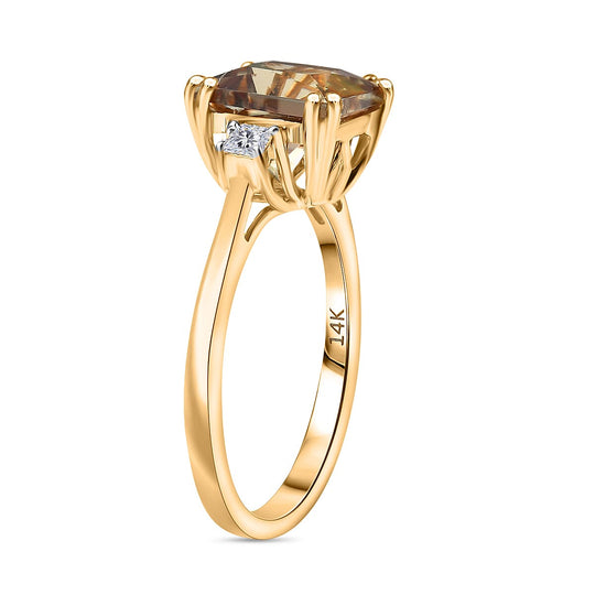 LUXORO AAA Turkizit, Weißer Diamant AGI zertifiziert Ring 585 Gold (Größe 17.00) ca. 3.00 ct