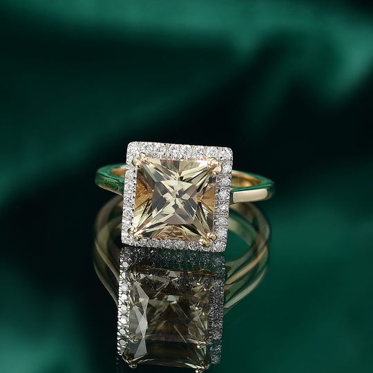 LUXORO AAA Turkizit, Weißer Diamant Ring 585 Gold (Größe 17.00) ca. 4,35 ct