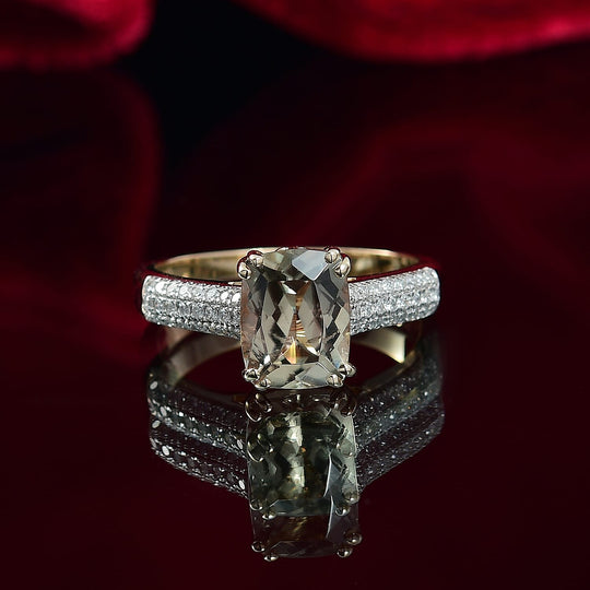 LUXORO AAA Turkizit, Weißer Diamant AGI zertifiziert Ring 585 Gold (Größe 17.00) ca. 2.60 ct