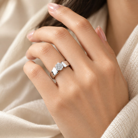 LUXURIANT 0,25 ct. SI-GH Labor Diamant Ring, 925 Silber platiniert