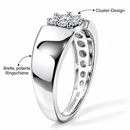 LUXURIANT 0,25 ct. SI-GH Labor Diamant Ring, 925 Silber platiniert