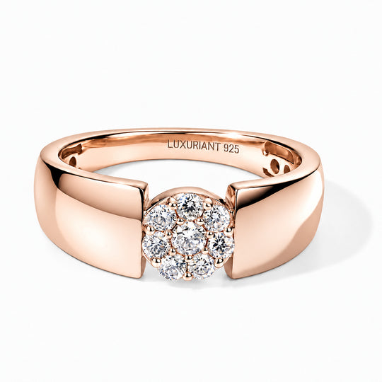 LUXURIANT DIAMOND - Lab Grown Diamant SI-GH Ring 925 Silber Roségold Vermeil (Größe 17.00) ca. 0.25 ct