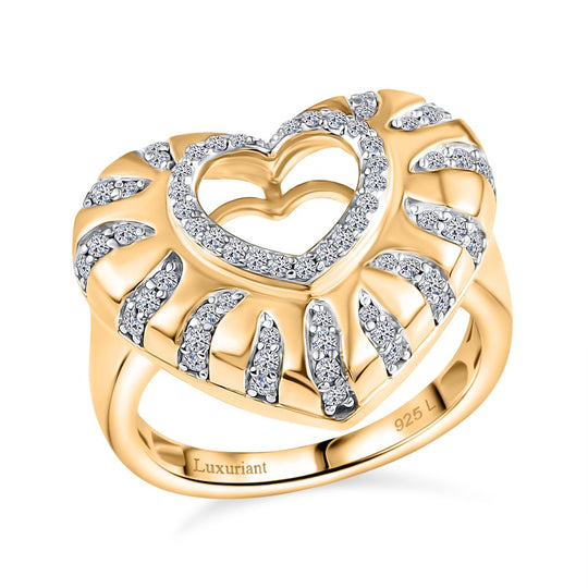 LUXURIANT DIAMOND - Lab Grown Diamant SI-GH Ring 925 Silber 750 Roségold Vermeil (Größe 20.00) ca. 0.33 ct