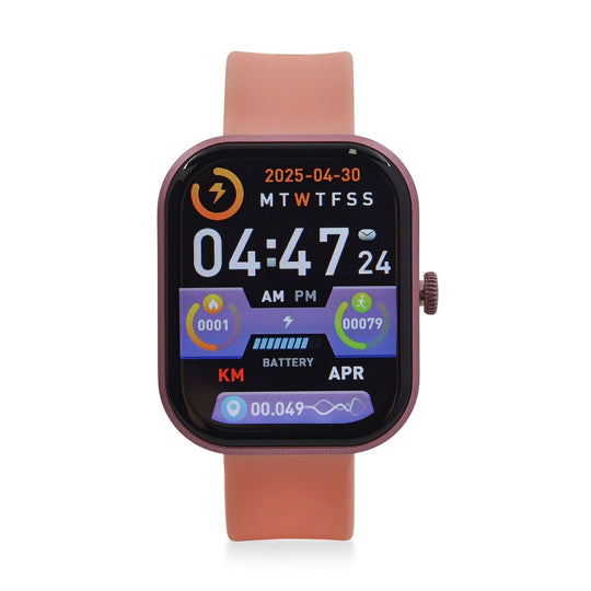 G21 Smartwatch, 2.01 Zoll HD Display, Pink-Schwarzes Silikonarmband