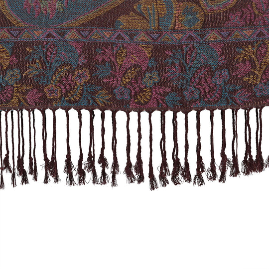 Schal mit klassischem Paisley-Muster und Fransen, Einheitsgröße, Kaffeebraun