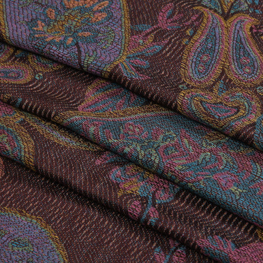 Schal mit klassischem Paisley-Muster und Fransen, Einheitsgröße, Kaffeebraun