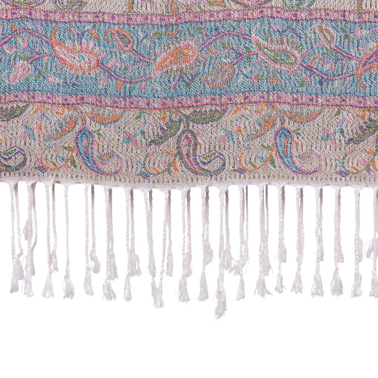 Schal mit Paisley-Muster und Fransen, 70x180cm, Beige