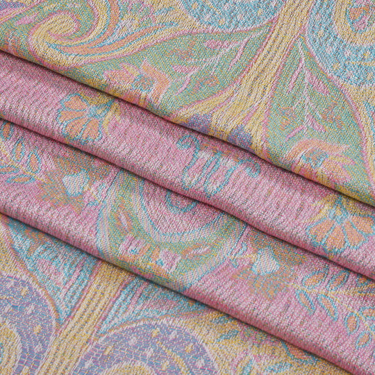 Schal mit Paisley-Muster und Fransen, 70x180cm, Cremeweiß