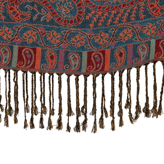 Schal mit Paisley-Muster und Fransen, Einheitsgröße, Rotbraun