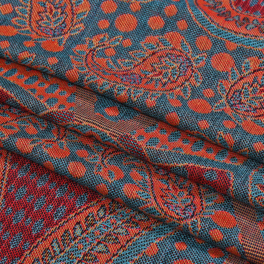 Schal mit Paisley-Muster und Fransen, Einheitsgröße, Rotbraun
