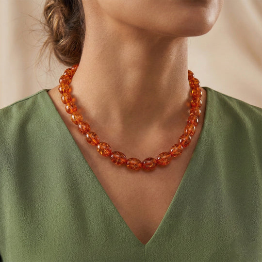 Synthetische Bernstein Kette, ca. 45 cm