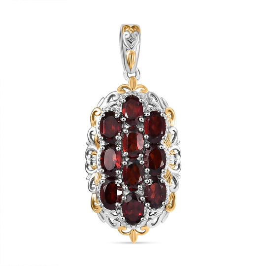 Roter Granat Anhänger Messing ca. 5.75 ct