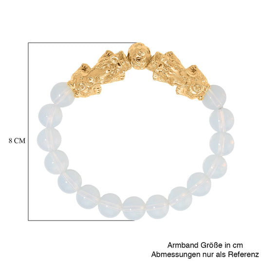 Opalit Flexibles Pixiu Armband, vergoldet ca. 150.00 ct